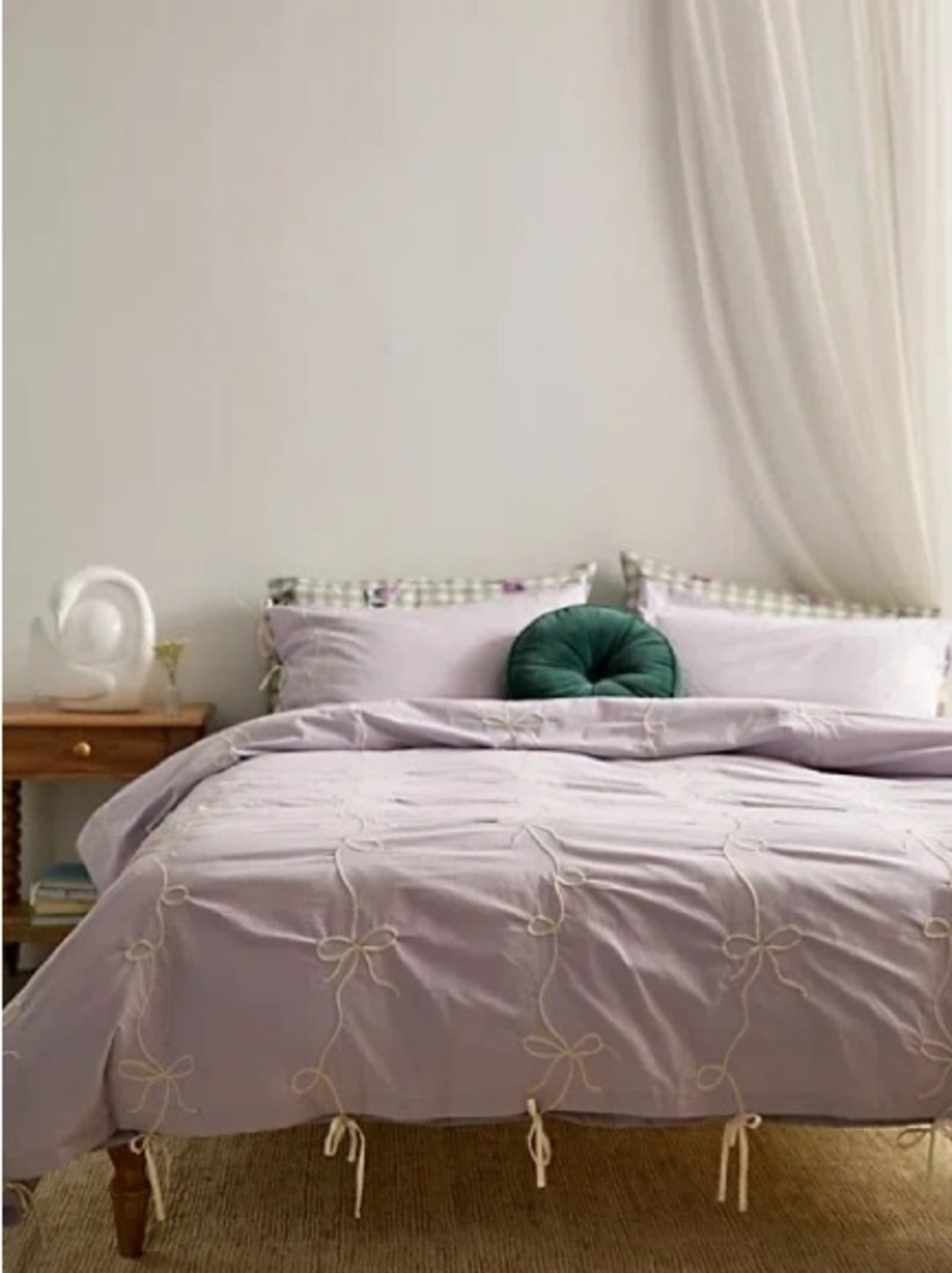 Urban Outfitters Lacey Bows Duvet Cover Lavender Full/Queen